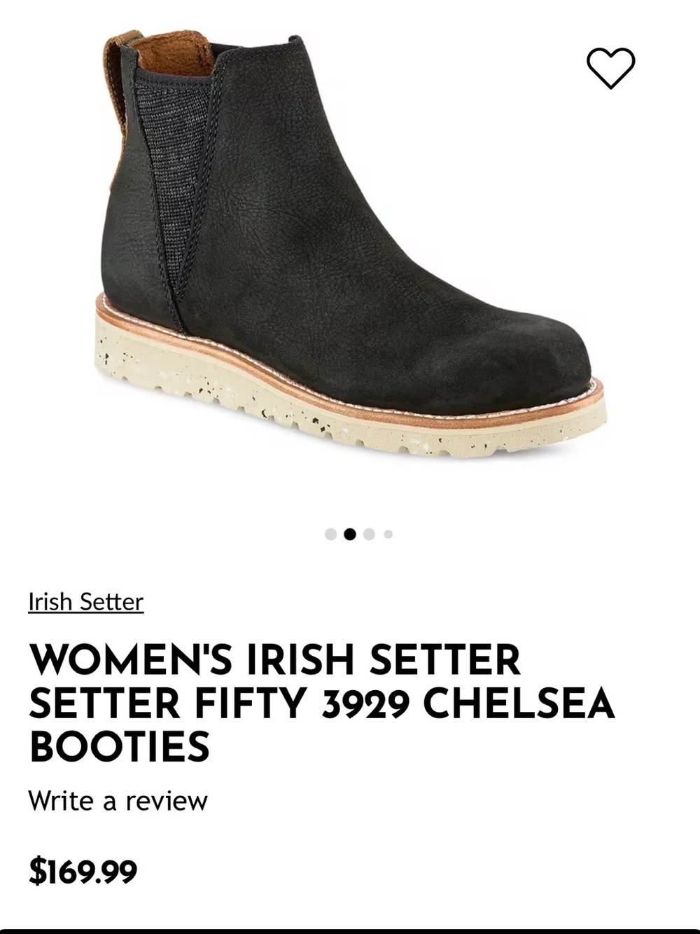 Irish Setter Women's Chelsea Ankle Booties - Black with Cream Sole